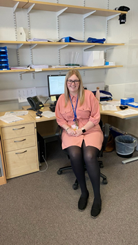 Inverclyde Council modern apprentice Kayleigh McCabe pictured at work in Port Glasgow High School